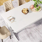 Tavolo da Pranzo Rettangolare per 6-8 Persone, Tavoli da Cucina Grandi in Legno da 198 cm Stile Rustico