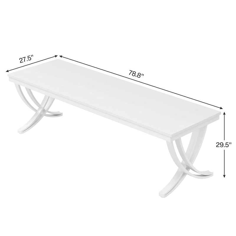 Tavolo da Pranzo Rettangolare per 6-8 Persone, Tavoli da Cucina Grandi in Legno da 198 cm Stile Rustico