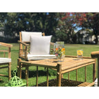 Divano accentato in bambù 4 pezzi con tavolo