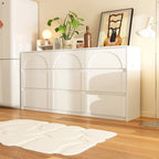 Comò Contenitore Bianco con 6 Cassetti per Camera da Letto, Sala da Pranzo e Cucina