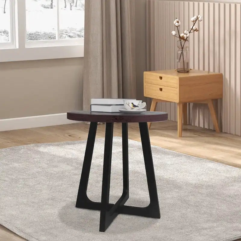 Tavolino Rotondo 50 cm, Tavolino da Salotto Moderno, Comodino Piccolo